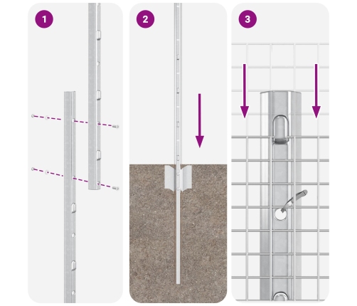 Vistu Sieta Komplekts  2 Komplektā Galvanizēts Tērauds Vidaxl