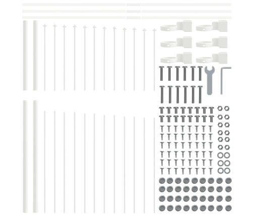 Žogu Paneļi Ar Spikes Arku 5 Komplekts Balts Pulverkrāsots Tērauds Vidaxl