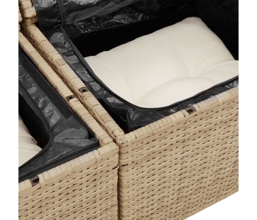 10 Daļu Dārza Dīvānu Komplekts Ar Spilveniem Bēšs Poli Rotangpalma Vidaxl