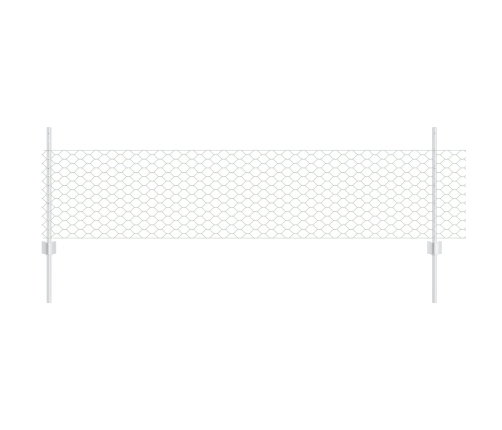 Vidaxl Žogu Stabi 11 Gab. U-Kanāla 60 Cm Cinkots Tērauds,  Sešstūra Žogs 0.5X100 M Cinkots Tērauds Vidaxl