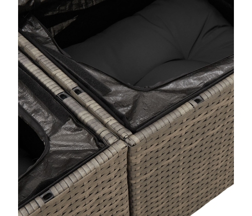 11 Daļu Dārza Dīvānu Komplekts Ar Spilveniem Pelēkā Poli Rotangpalma Vidaxl