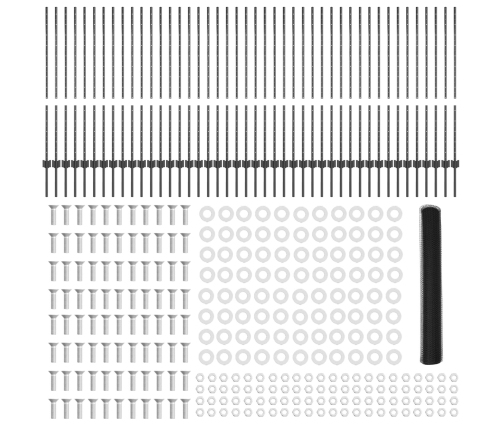 Vidaxl Žogu Stabi 22 Gab U-Kanāls Pelēks 120 Cm Tērauds,  Sešu Stūru Žogs Pelēks 1.2X100 M Tērauds Vidaxl