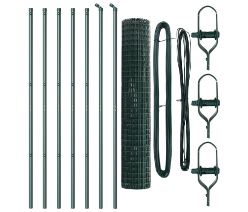 Vidaxl Eiropas Žogs Ar 7 Stabiem 1.6X10 M Cinkots Tērauds Zaļš