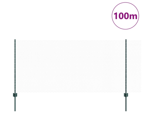 Vidaxl Žogu Stabi 11 Gabalu U-Kanāls Zaļš 100 Cm Tērauds,  Sešstūra Žogs Zaļš 1X100 M Tērauds Vidaxl