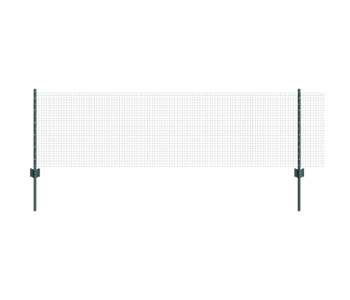 Zaļais Metinātais Stieples Žogs Ar 5 U Posteņiem 0.6X10 M Tēraudā Vidaxl