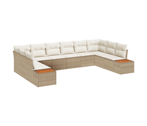 10 Gabalu Dārza Dīvānu Komplekts Ar Uzglabāšanas Spilveniem Bēšā Poli Rotangpalma Akācija Vidaxl