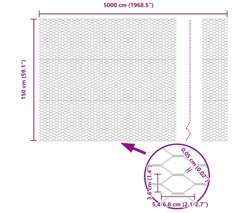 Vidaxl Žoga Statņi 22 Gab U-Kanāls 150 Cm Cinkots Tērauds,  Sešstūra Žogs 1.5X50 M Cinkots Tērauds Vidaxl