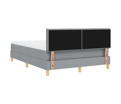 Sperot Gulta Ar Matraci Gaiši Pelēka 140X200 Cm Audums Vidaxl