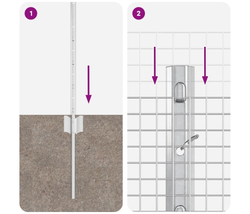 Vistas Stiepļu Žogu Komplekts 2 Gab. Cinkots Tērauds Liels Vidaxl