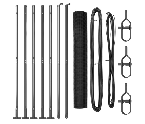 Žoga Stabiņu Komplekts  2 Gabali Pelēks Metāls 10 X 1 M Vidaxl