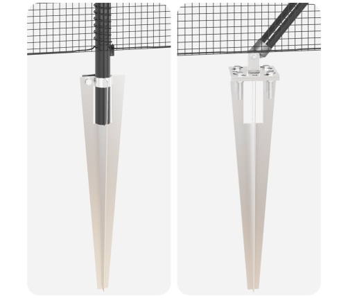 Metināts Stieples Žogs Ar 13 Spicēm Pelēks 1.4X50 M Tērauds Vidaxl