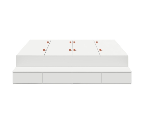 Vidaxl Uzglabāšanas Gultas Rāmis Balts Inženierijas Koks 140 X 190 Cm