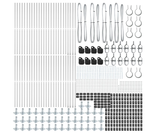 Žoga Stabi 104 Komplekts Cinkots Tērauds 3.2 X 3.2 X 83.5 Cm Vidaxl
