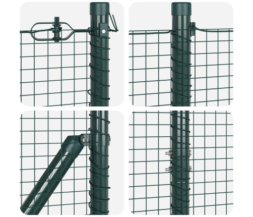 Žoga Stabu Komplekts  2 Gabali Zaļš Tērauds, Pvc 10 X 1 M Vidaxl