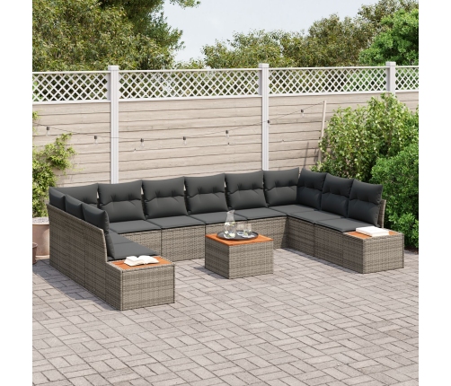 11 Gabalu Dārza Dīvānu Komplekts Ar Spilveniem Pelēkā Krāsā Vidaxl