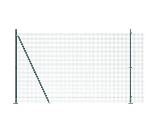 Savilkto Stieples Žogs Ar 13 Flangētiem Stabiem Zaļš 1.5X25 M Tērauds Vidaxl