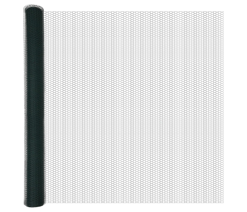 Vidaxl Žogu Stabi 11 Gab. U-Kanāls Zaļš 160 Cm Tērauds,  Sešstūra Žogs Zaļš 1.6X25 M Tērauds Vidaxl