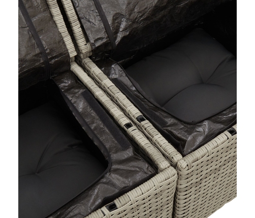 10 Daļu Dārza Dīvānu Komplekts Ar Spilveniem Gaiši Pelēkā Poli Rotangpalmas Vidaxl