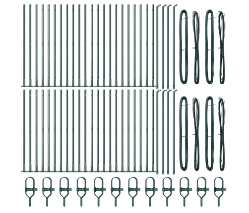 Žogu Stabi 52 Komplekts Zaļš Pulverkrāsots Tērauds Vidaxl