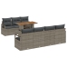Vidaxl 8 Daļu Dārza Dīvānu Komplekts Ar Spilveniem Pelēkā Polietilēna Rotangpalmas,  2-Vietīgs Dārza Dīvāns Ar Uzglabāšanu Un Spilveniem Pelēkā Polietilēna Rotangpalmas Vidaxl