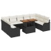 Vidaxl 10 Gabalu Dārza Dīvāns Ar Spilveniem Melnā Poli Rattan,  2 Sēdvietu Dārza Dīvāns Ar Uzglabāšanu Un Spilveniem Melnā Poli Rattan Vidaxl