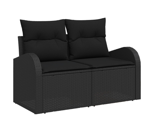 10 Daļu Dārza Dīvānu Komplekts Ar Spilveniem Melnā Poli Rotangpalma Vidaxl