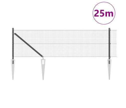 Žoga Stabu Komplekts 2 Gabali Pelēks Plastmasas Tīkls, Metāla Stabi Vidaxl