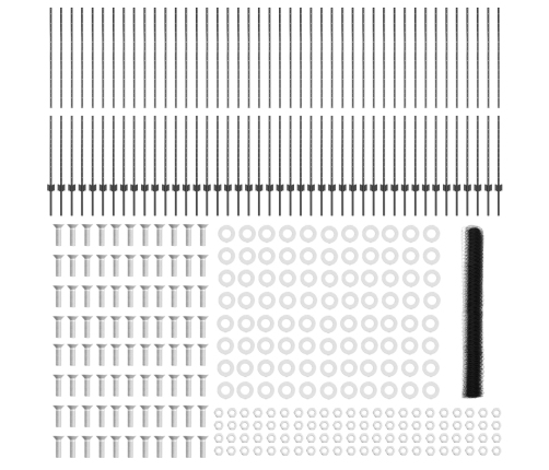 Vidaxl Žogu Stabi 22 Gb U-Kanāls Pelēks 150 Cm Tērauds,  Sešstūra Žogs Pelēks 1.5X100 M Tērauds Vidaxl