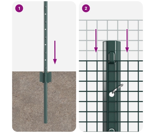 Vista Voljēra Žogu Komplekts 2 Gabalu Komplekts Zaļš Metāls Vidaxl