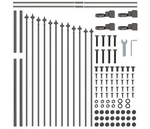 Žoga Panelis Ar Smaili Arku 2 Gab. Pulverkrāsots Tērauds Vidaxl