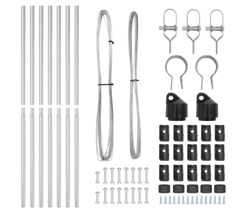 Žogu Stabi 7 Gabali Ø32 Mm 190 Cm Cinkots Tērauds Vidaxl