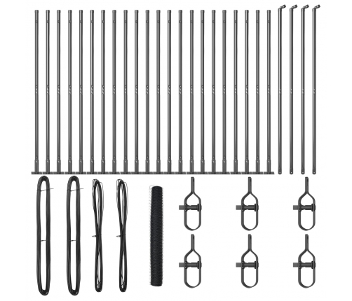 Vidaxl Sešstūra Žogs Pelēks 1.2X50 M Tērauds,  Žoga Stabi Ar Pamatplāksnēm 13 Gab. Ø32Mm 68.5Cm Galvanizēts Tērauds Vidaxl