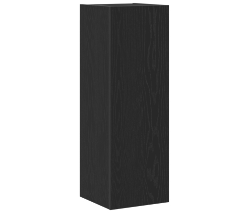 Tv Skapji Pie Sienas, 2 Gabali, Melnā Ozolkoka, Izmēri 30,5X30X90 Cm, Inženierijas Koks Vidaxl