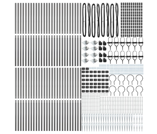 Žogu Stabi Ar Kātiem 52 Gab. Ø32 Mm 180 Cm Cinkots Tērauds Vidaxl