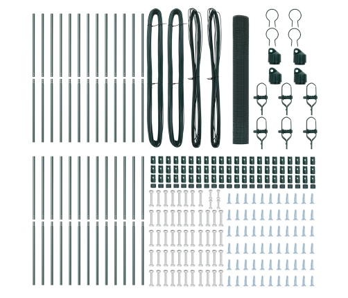 Vidaxl Savilktais Vads Ar 13 Stabiem Zaļš 1.2X50 M Tērauds