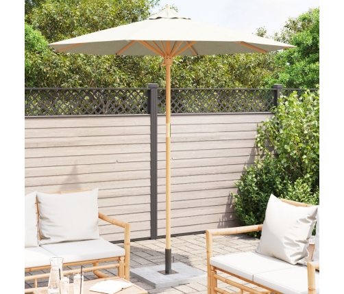 Dārza Lietussargs Krēmkrāsas 217X230 Cm No Bambusa Vidaxl