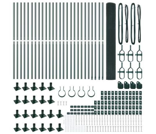 Savilktais Metāla Žogs Ar 13 Flanged Stabiem Zaļš 1.2X50 M Tērauds Vidaxl