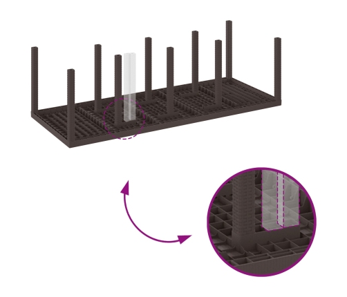 11 Daļīgs Dārza Ēdamgalds Ar Spilveniem Brūnā Polietilēna Rotangā Vidaxl