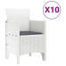 11 Gabalu Dārza Ēdamistabu Komplekts Ar Spilveniem, Balts, Polietilēna Rotangpalma Vidaxl