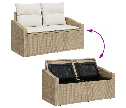 11 Gabalu Dārza Dīvāna Komplekts Ar Spilveniem Bēšš Poli Rotangpalma Akācijas Vidaxl