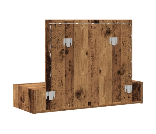 Sienas Piekarejamais Kosmētikas Galdiņš Ar Led Gaismām Vecs Koks Vidaxl