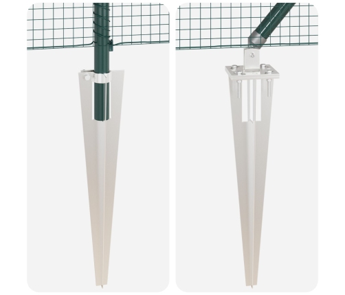 Žoga Stabu Komplekts 2 Gabali Zaļš Metāls Un Pvc 25 X 1 M Vidaxl