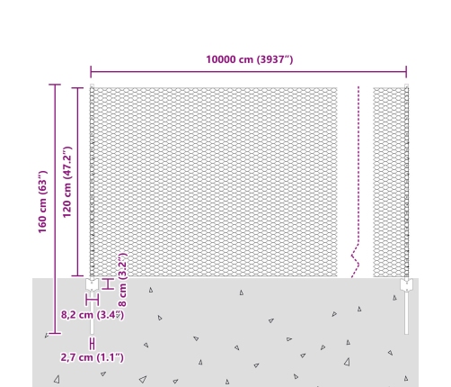 Vidaxl Dārza Balsti 11 Gab. U-Kanāls Zaļā 120 Cm Tērauds,  Sešstūra Žogs Zaļš 1.2X100 M Tērauds Vidaxl