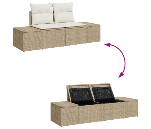 10 Gab. Dārza Dīvānu Komplekts Ar Spilveniem Bēšs Poli Rotangpalma Vidaxl