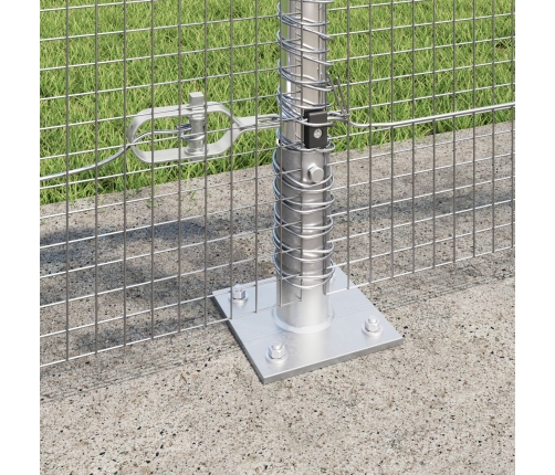 Savilktā Metāla Žogs Ar 13 Flanged Stabiem 0.8X50 M Galvanizēts Tērauds Vidaxl