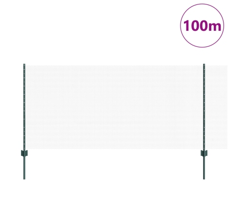 Vidaxl Žoga Stabi 11 Gab. U-Veida Zaļi 100 Cm Tērauda,  Sešstūra Žogs Zaļš 1X100 M Tērauda Vidaxl