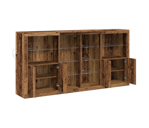 Vidaxl Sekretārs Ar Led Gaismām Vecs Koks 202X37X100 Cm Inženieru Koks, Vidaxl Sekretārs Ar Led Gaismām Vecs Koks 60.5X37X100 Cm,  Sekretārs Ar Led Gaismām Vecs Koks 41X37X100 Cm Vidaxl