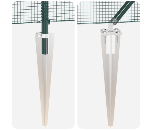 Žogu Stabu Komplekts  2 Gabali Zaļš Metāls 10 X 0.5 M Vidaxl