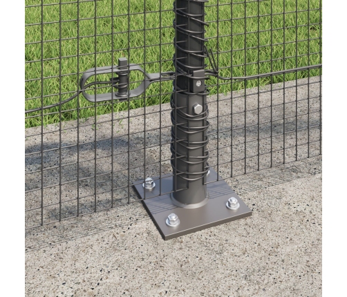 Žoga Staba Komplekts 2 Gabali Pelēks Metāls Un Pvc 25 X 1 M Vidaxl