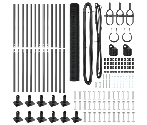 Žoga Staba Komplekts 2 Gabali Pelēks Metāls Un Pvc 25 X 1 M Vidaxl